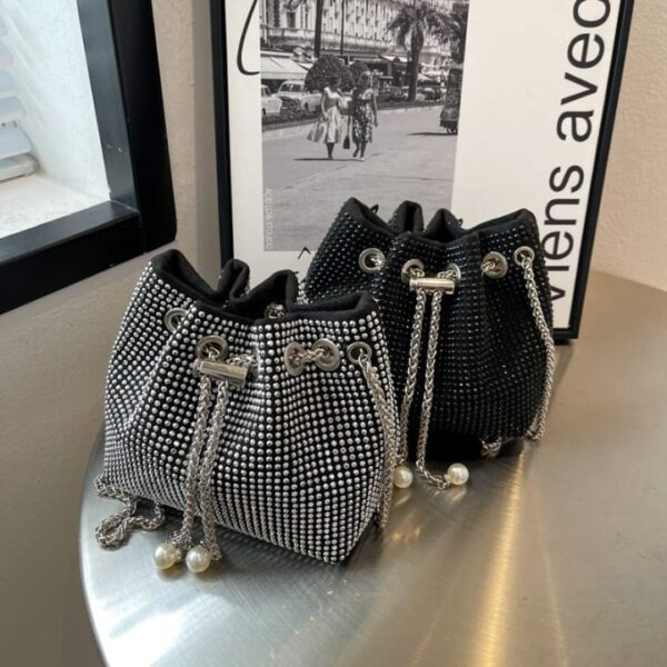 Glamorous Black & Silver Diamond Ladies' Bag